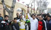 مشعل اولمبياد العمال في ايطاليا عام 2015 في بيت الامام الخميني بخمين