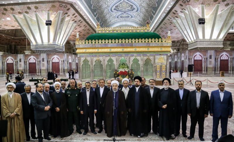 روحاني يؤكد على المضي قدما لتحقيق اهداف الثورة الاسلامية على نهج الامام الخميني