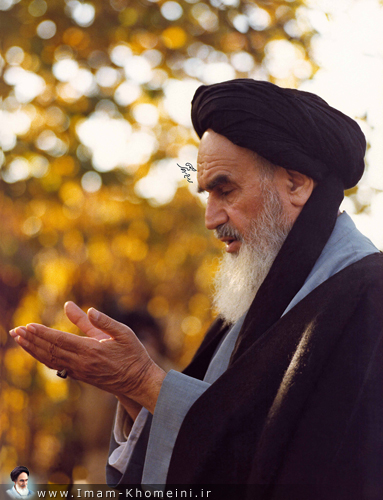 Imam Khomeini while praying