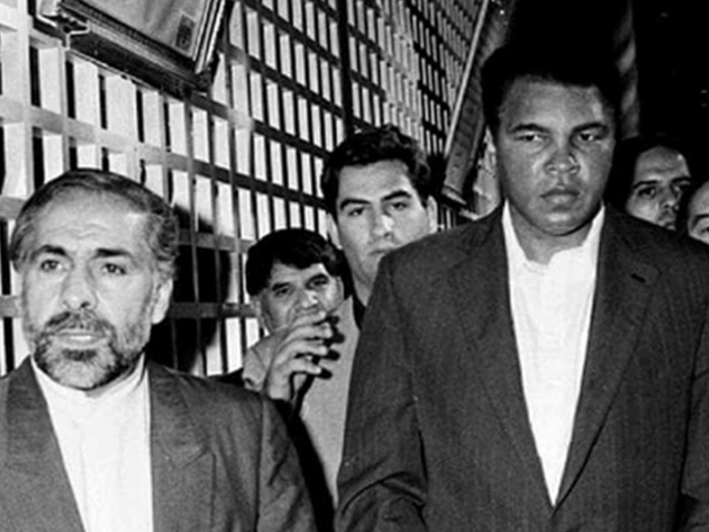 Muhammad Ali, Boxing legend at the holy shrine of Imam Khomeini, founder of the Islamic Republic