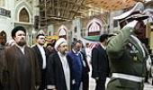 Iranian Judiciary Chief Ayatollah Sadeq Amoli Larijani with Ayatollah Hassan Khomeini at Imam Khomeini’s holy shrine