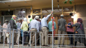 Tourists paying a visit to Jamaran art gallery