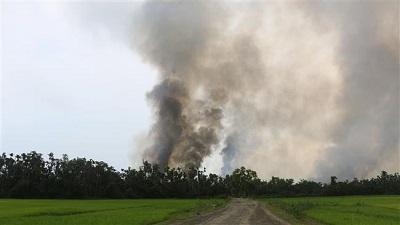  Fresh fires reported in empty Rohingya Muslim village 