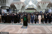 A group of Iraqi mawkib organizers who host and serve the pilgrims of Imam Hussain (PBUH)’s holy shrine during Arbaeen, pay allegiance to ideals of the founder of the Islamic Republic