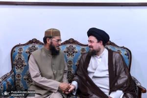 A group of Sunni and Shia scholars meet Seyyed Hassan Khomeini, the grandson of the late founder of the Islamic Republic