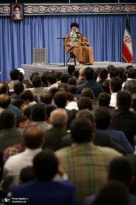 Members of Iran`s Islamic Revolution Guards Corps (IRGC) meet the leader