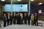 Charity workers and school builders meet Seyyed Hassan Khomeini, the grandson of the late founder of the Islamic Republic  in  Jamaran 