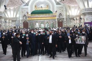 The funeral and burial ceremony of Ayatollah Jalali Khomeini, Imam Khomeini`s revolutionary companion at his holy mausoleum 