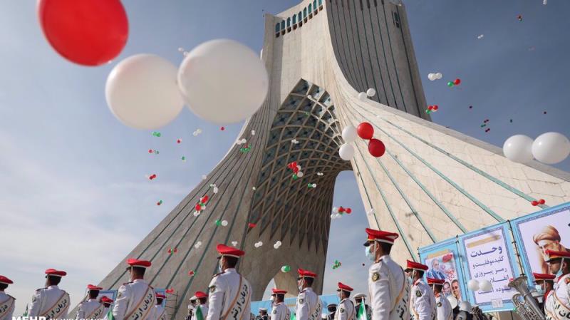 Iranians celebrating the 42nd anniversary of the Islamic Revolution