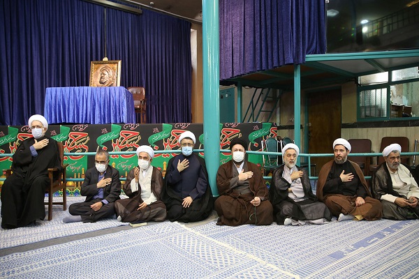 A spiritual ceremony and mourning  gathering in remembrance of Imam Hossein (`a) at Hosseinieh Jamaran.