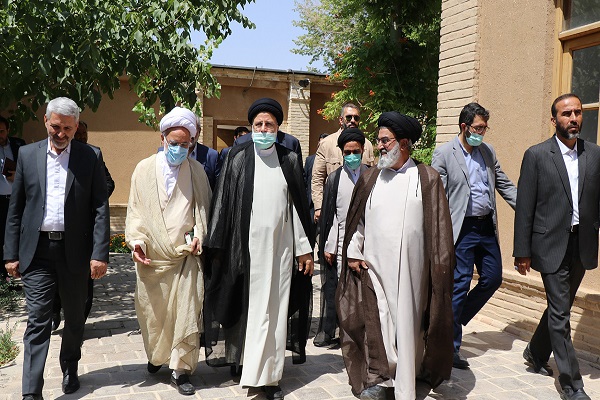 The president visits Imam`s ancestral residence in Khomein.