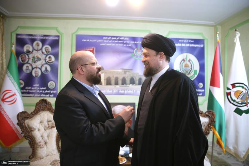 Seyyed Hassan Khomeini`s presence at the representative office of the Palestinian Islamic Resistance Movement Hamas in Tehran