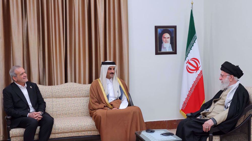 Leader puts premium on boosting ties with neighbors in meeting with Qatari Emir