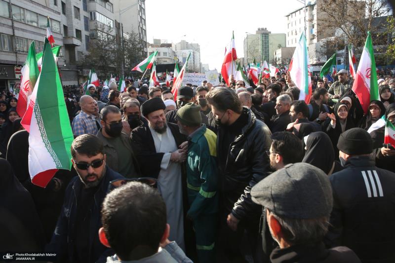 Seyyed Hassan Khomeini`s presence in the large gathering of people in Tehran