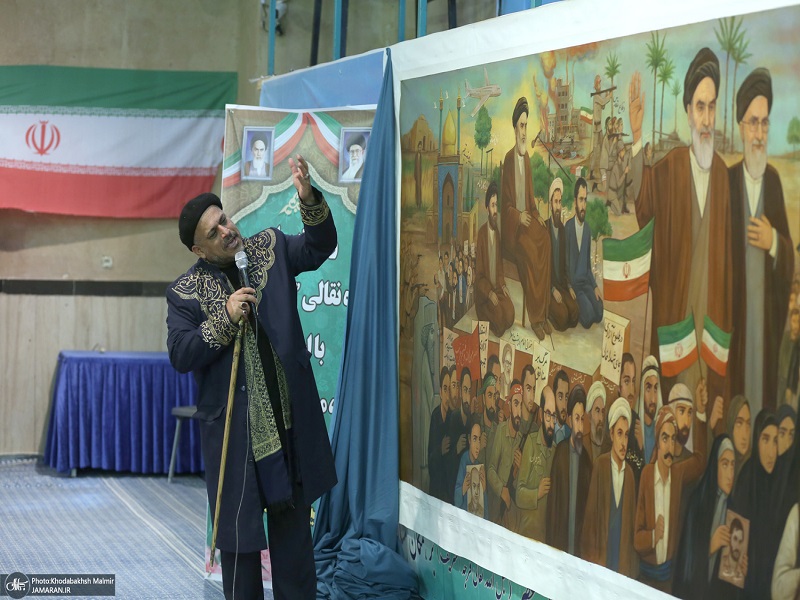 A portrait and screen of  beloved Imam unveiled at Hosseiniya Jamaran