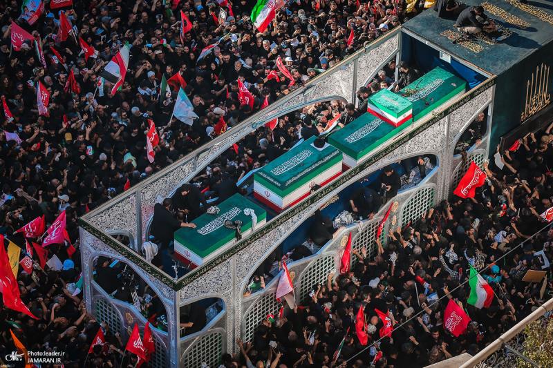 Funeral procession for the martyred leader of the Islamic Revolution in the holy city of Mashhad.