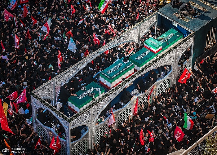 Funeral procession for the martyred leader of the Islamic Revolution in the holy city of Mashhad.