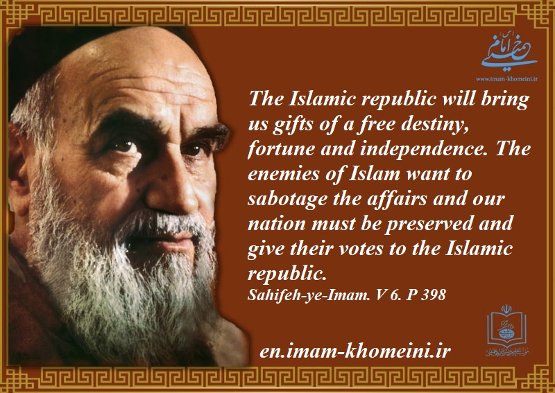 The Islamic republic will bring us gifts of a free destiny.