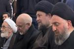 Moments of Ayatollah Seyyed Hassan Khomeini`s presence at the funeral and burial ceremony of the martyred leader of the revolution and his family members at the shrine of Imam Reza (AS)