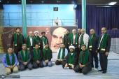 A group of Iraqi procession leaders paying homage to the noble position of the Imam (PBUH)