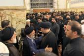 Ayatollah Seyyed Hassan Khomeini`s presence at the funeral of the martyred leader in Mashhad
