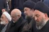 Moments of Ayatollah Seyyed Hassan Khomeini`s presence at the funeral and burial ceremony of the martyred leader of the revolution and his family members at the shrine of Imam Reza (AS)