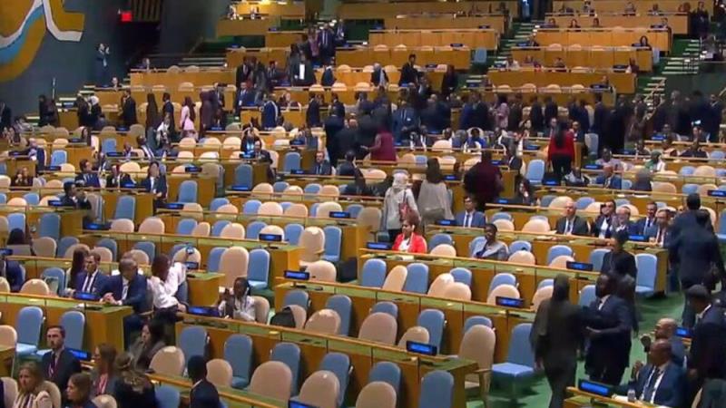 ‘Growing isolation’: 77 delegations walk out of Netanyahu’s UN speech