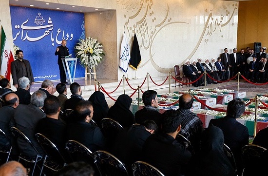 تہران حملوں کے شہدا کی الوادعی تقریب کا آغاز