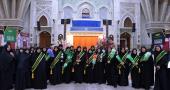 حرم امام خمینی (رح) میں دفاع مقدس میں خواتین کی شرکت کے کاموں اور اقدار کا اشاعت کی تنظیم کی حاضری اور ان کی تمناؤں سے تجدید عہد