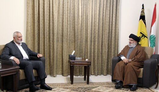 اسماعیل ہنیہ نے حزب اللہ کے سکریٹری جنرل سید حسن نصراللہ سے ملاقات کی