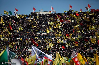 Images exclusives de Jamaran de la cérémonie funéraire des martyrs Sayed Hassan Nasrallah et Sayed Hachem Safieddine